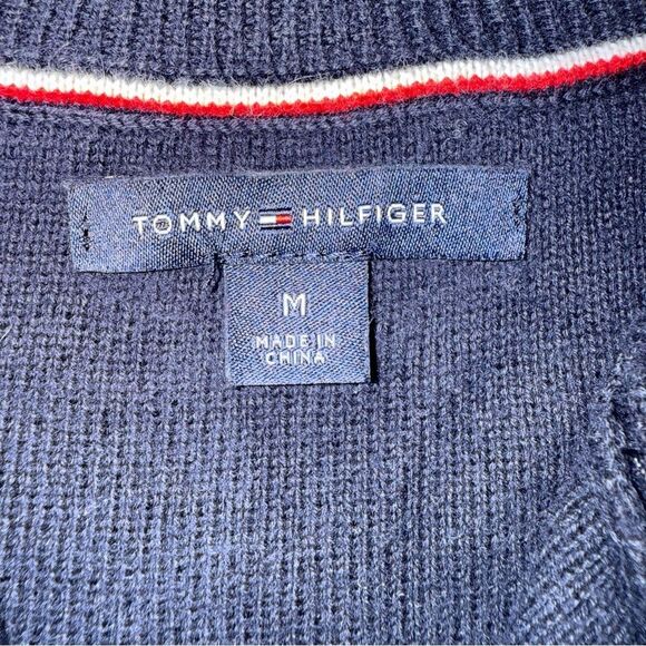 Tommy Hilfiger Navy Sweater with Red and White Trim - Picture 6 of 8